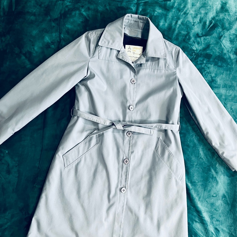 Vintage London Fog Light Blue Trench Coat